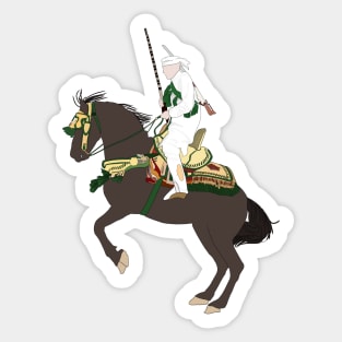 Moroccan Horse with His Saddle - Tbourida - Moroccan Equestrian Art Sticker